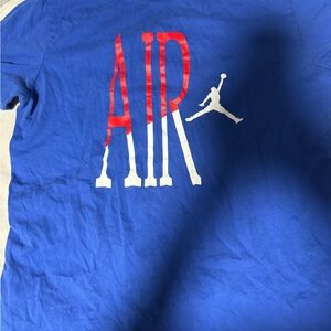Jordan Blue Tee with Red and White Logo